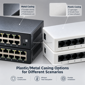 Switch de Red No Administrado Plug & Play con Protección contra Rayos de 4KV, 5/8/16/24 Puertos, 10/100Mbps, 10/100/1000Mbps para Expansión de Red - Product Image 2