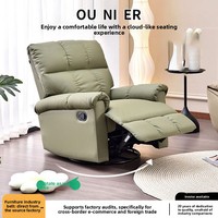 Einzelnes Ledersofa Casual Lazy Clouds Wohnzimmer Modern Einfach Elektrisch Funktional Verstellbar mit Massage und Heizung Cyber Celebrity