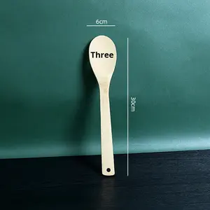 للبيع بالجملة أواني ملعقة مجرفة كاملة من ست قطع من الخيزران المقاوم للحرارة العالية 30 من المصنع مباشرة - Product Image 6