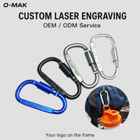 Mosquetón de Aleación de Aluminio en Forma de D, Anodizado, para Exteriores, para Mochila, Llavero, Camping, Carga de 20 kg, 9 Colores, Personalizable OEM