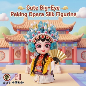 Figura Decorativa de Resina de Seda de la Ópera de Pekín con Ojos Grandes |   Muñeca de estilo chino clásico versión Q de 6 pulgadas |   Decoración Artesanal Perfecta para Festivales - Product Image 2