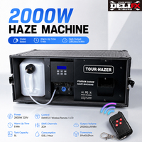 Machine à brouillard matinal DMX512 2000W à base d'eau, machine à fumée de scène avec contrôle DMX512 à distance et flight case noir intégral pour spectacles en direct