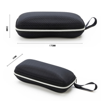 Vente en gros de boîtes d'emballage pour lunettes de soleil rectangulaires avec logo personnalisé Eva noire avec rangement à fermeture éclair pour lunettes