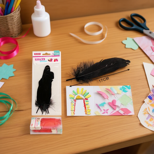 Piume di piuma di gallina nere da 17 cm per artigianato e decorazioni - Product Image 2