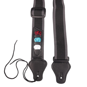Sangle de guitare en nylon réglable avec extrémités en cuir PU et 3 porte-médiators pour guitare <span class=keywords><strong>acoustique</strong></span> – Offre Spéciale - Product Image 5