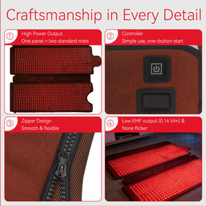 Almohadillas de Terapia de Luz Roja de 660nm y 850nm para Piernas, Espalda y Yoga, Manta con Cinturón para Terapia de Cuerpo Completo - Product Image 2
