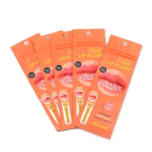 Custom flat 3 side seal mylar bags plastic sachet lip gloss cosmetics make up package packaging bag