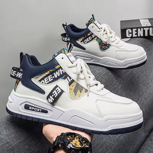 Chaussures montantes pour hommes, nouvelles, respirantes, polyvalentes, décontractées, pour le skateboard, en cuir blanc, pour étudiants, baskets de course, baskets tendance - Product Image 6