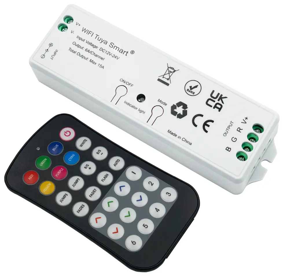 Feican RGBW Tuya LED controller สําหรับไฟแถบรีโมทคอนโทรล App RGB RF WIFI Tuya สมาร์ท LED Controller