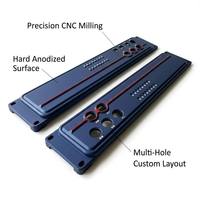 Panel de Aluminio Mecanizado por CNC Personalizado, Azul Marino, Anodizado Duro, Multiagujeros, Fresado de Precisión, Panel para Montaje en Rack, OEM/ODM Disponible