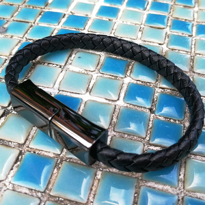 En Cuir véritable Tressé magnétique de charge rapide bracelet <span class=keywords><strong>chargeur</strong></span> câble usb pour <span class=keywords><strong>iphone</strong></span> - Product Image 3