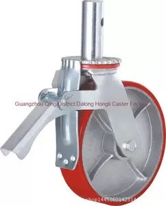 Schwerlast 6-Zoll 8-Zoll Schwarze Gummi-Gerüstrollen Eagle Gerüstbau-Bremse Polyurethan-Räder Rollen für Gerüste - Product Image 5