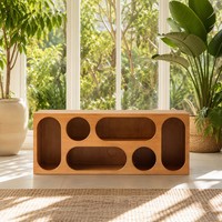 Meuble TV moderne en MDF avec rangement évidé, 116,8x36,8x45,8cm, pour salon