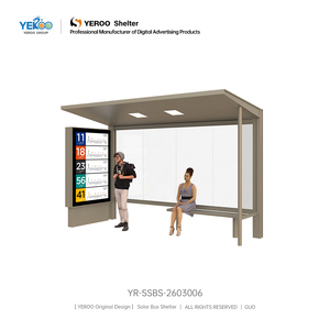 Pensilina per Fermata dell'Autobus <span class=keywords><strong>di</strong></span> Alta Qualità con Telaio in Acciaio, Tettoia Climatizzata, Panchina e Energia Solare per Uso Esterno - Product Image 1