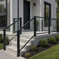 Système de balustrade en verre avec cadre en aluminium, main courante thermolaquée 6063 T5 pour escalier, balcon, terrasse