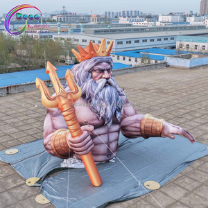 Modèle géant gonflable de Poséidon, dieu de la mer, grande mascotte de Neptune avec trident pour la décoration de scène sur le thème de l'océan - Product Image 2