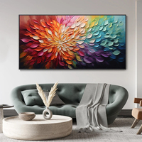 Décoration murale de luxe pour la maison, art mural coloré en forme de spirale de pétales, peinture à l'huile peinte à la main, toile moderne, grande image pour le salon