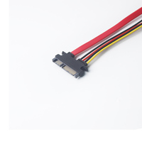 Lingable 50CM pilote dur SATA câble d'alimentation de données Combo 22Pin adaptateur mâle à femelle avec ligne de rallonge ATA série 7 + 15 broches