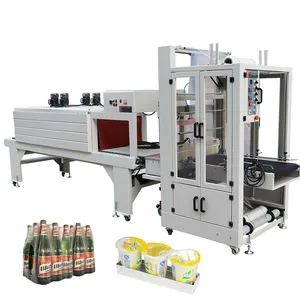 Chinese Supplier Automatic 6540 Pet Bottle Shrink Wrapping Machine Sleeve Sealer with Heat Shrink Tunnel