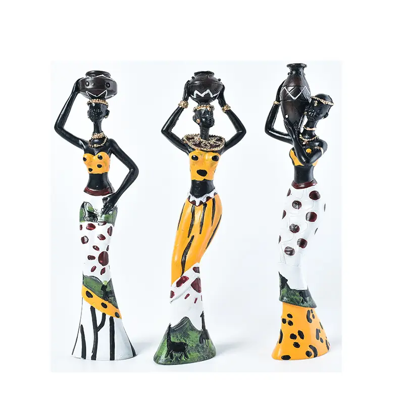 3 шт./компл. в африканском стиле фигура женщины скульптура Племенной леди статуэтка Декор изделия из смолы подарок рабочего украшения