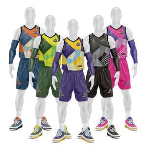 Conjunto de camisetas de baloncesto personalizadas al por mayor, diseño de sublimación transpirable, uniforme de talla grande - Product Image 1