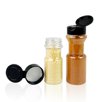 Bouteille d'épices vide transparente de 100ml 150ml 200ml avec couvercle rabattable Double couvercle ouvert pot de salière poivrière en forme de cylindre