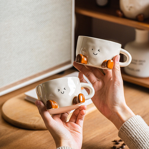 Novelty Little Feet Ceramic Coffee Cup <b>Cute</b> Cartoon <b>Mug</b> with Doll Face - Product Image 5