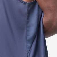 Débardeur d'entraînement décontracté bleu pour homme, personnalisable et recyclable, 90% polyester 10% élasthanne, séchage rapide, style imprimé, grandes tailles pour la musculation