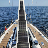 Panneau solaire flexible en forme de trapèze PERC 20V 47W, personnalisé, ETFE, possibilité de percer des trous, design le plus récent, substrat en aluminium, efficacité de 25%