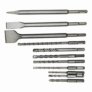 11 pezzo di punta piatta industriale fai da te in muratura per trapano in calcestruzzo Set maniglia in acciaio con martello rotante scalpello per pietra intaglio in mattoni <span class=keywords><strong>SDS</strong></span> - Product Image 3