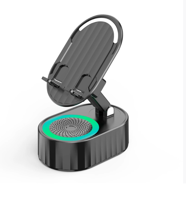 Portable Electromagnetic Induction Mobile Phone Stand NFC Speaker Wireless Induction Speaker with Phone Stand