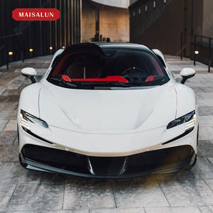 Kit carrosserie pour Ferrari <span class=keywords><strong>SF90</strong></span> mise à niveau vers OEM Style fibre de carbone sèche diffuseur de lèvre avant jupes latérales accessoires Bodykit - Product Image 5