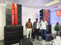 Système audio professionnel complet, double enceinte Line Array 12 pouces, système de sonorisation avec microphone, table de mixage DJ et moniteur
