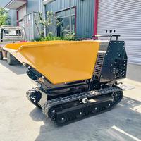 Mini-Dumper 1,2 Tonnen Kleiner Raupenkipper mit 270 Grad Drehbarer Schaufel Vollhydraulisch mit Gummiketten Stabile Fahrt