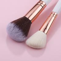 Pegangan kayu putih emas mawar 15 buah bubuk rambut alami Foundation Concealer Perona mata kuas Set harga pabrik MOQ rendah