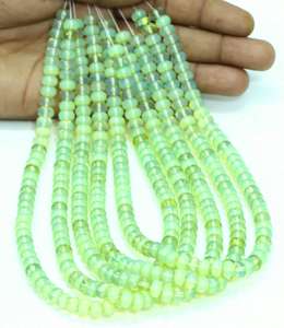 ลูกปัดทรงกลมสีเขียวอ่อนสวยงามสีใสควอตซ์ลูกปัดพลอยทรงกลมขนาด7-8มม. เครื่องประดับงานหัตถกรรมลูกปัดคุณภาพสูง - Product Image 1