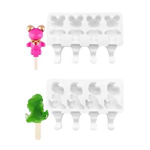 New Design 4 Cavity Silicone Ice <b>Cream</b> <b>Makers</b> Donuts Oval Irregular Bear Cylinder Dinosaur Popsicle Cakesicle Molds - Product Image 1