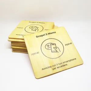 Impressão personalizada NFC hotel cartão-chave TAG213 215 216 Wood RFID Card Fabricação