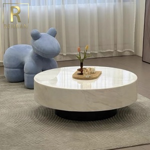 Design moderno italiano villa <span class=keywords><strong>soggiorno</strong></span> mobili in marmo bianco <span class=keywords><strong>rotondo</strong></span> salotto <span class=keywords><strong>tavolino</strong></span> da tè in pietra di lusso - Product Image 5