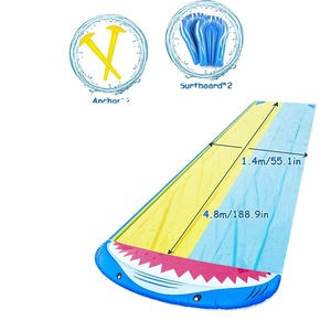 Hc Inflatable Shark Water Slide 100-500kg Spray Water For Children Outdoor Play - Product Image 5