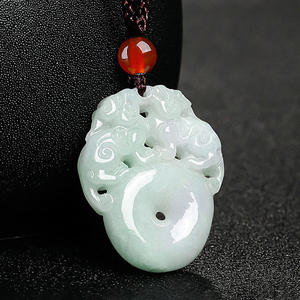 Pendentif Pi Xiu en jadéite naturelle du Myanmar, boucle porte-bonheur, pour hommes et femmes, vente en gros de jade PX22 - Product Image 2