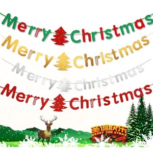 Personnalisé joyeux noël lettre papier bannières guirlande noël noël Festival fête maison suspendus feutre bannières signes drapeaux décor - Product Image 4