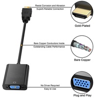 Kabel Konverter HDTV ke VGA Plug & Play Transmisi Video Satu Arah untuk Notebook Desktop Monitor HD Proyektor Grosir