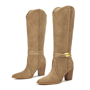 <span class=keywords><strong>Botas</strong></span> Vaqueras Modernas WETKISS para Mujer, <span class=keywords><strong>Botas</strong></span> Altas hasta la Rodilla <span class=keywords><strong>con</strong></span> Punta Puntiaguda y Tacón Alto, <span class=keywords><strong>con</strong></span> Correa de Hebilla Metálica, <span class=keywords><strong>Botas</strong></span> Largas Bohemias de Invierno - Product Image 3