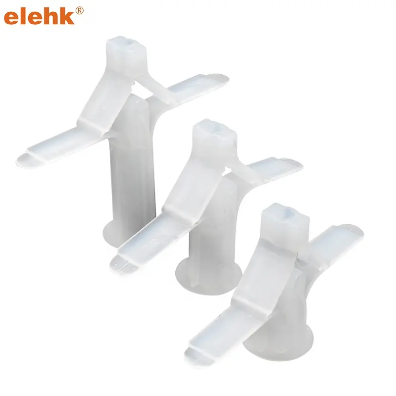 Elehkプラスチック石膏ボードプラスチックアンカーウォールプラグ拡張翼付きバタフライトグルアンカー