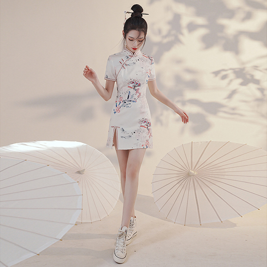 chinese dress ladies Amazon.com: Summer Casual Dress Traditional Chinese Clothing Retro Improved  for Women s1 XS: Clothing, Shoes & Jewelry main image 1