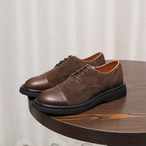 Chaussures Oxford rétro pour hommes en cuir véritable à lacets - Chaussures décontractées respirantes pour mariage avec doublure rembourrée douce - Product Image 5