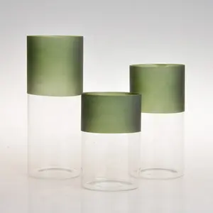 热销定制尺寸murano圆形玻璃花瓶散装水晶透明玻璃花瓶家居装饰