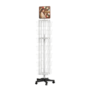 Kim loại quay Túi thẻ hiển thị Rack với 56 Túi sàn đứng xoắn ốc máy tính xách tay Hiển thị đứng - Product Image 2