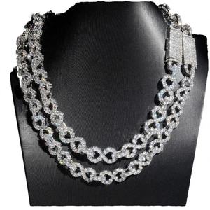 Luxury 15mm Cuban Link Rhodium Plated 925 Sterling <b>Silver</b> Moissanite Hip Hop Jewelry Custom Infinity Iced Chain Link <b>Men</b> Third - Product Image 2